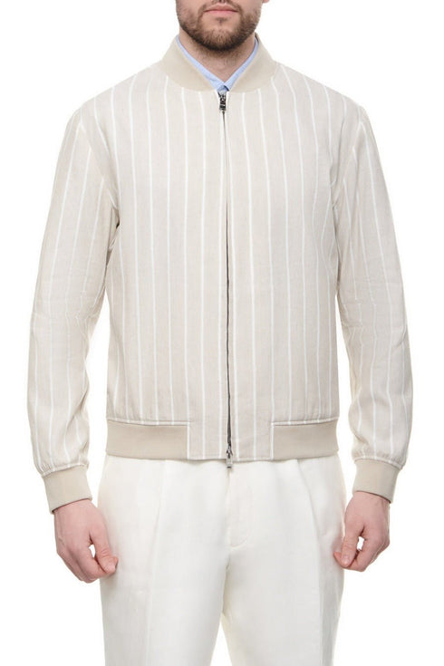 Boss Giubbino Giubbino Uomo C-Hanry in misto lino Beige bianco - Francavilla Moda